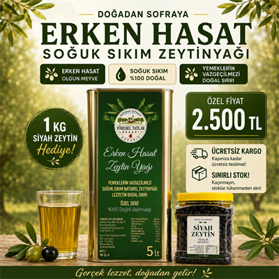  ERKEN HASAT ZEYTİNYAĞI + 1 KG ZEYTİN HEDİYE