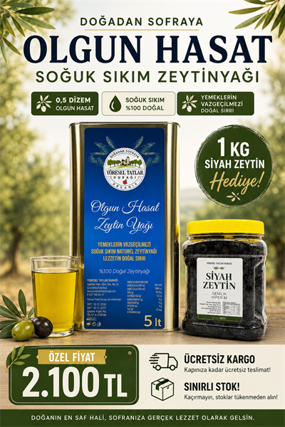 ZEYTİNYAĞI + 1 KG ZEYTİN HEDİYE 