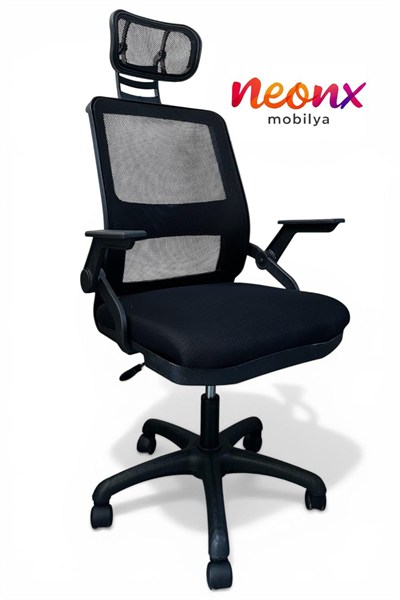 Neonx|Diloş Başlıklı Plastik Ayaklı Oynar Kollu Çalışma Sandalyesi