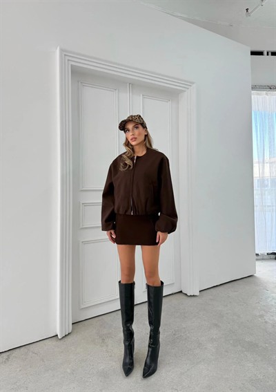 BALON KOL FERMUARLI KAŞE MONT KAHVE