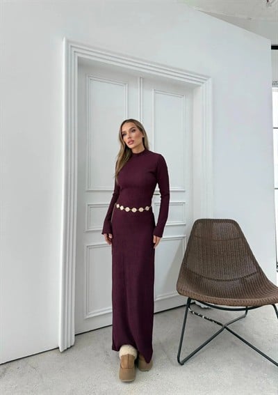 İSPANYOL KOL BEL AKSESUAR KEMER DETAY UZUN OTTOMAN ELBİSE MÜRDÜM