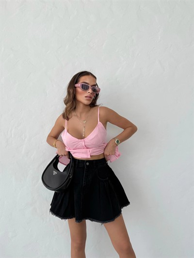 JEAN KLOŞ ETEK SİYAH