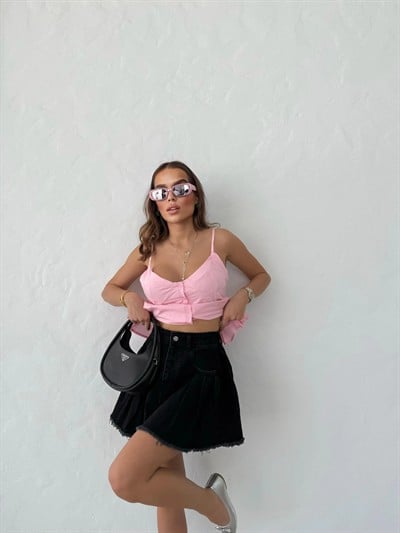 JEAN KLOŞ ETEK SİYAH