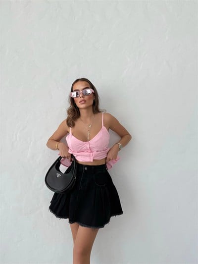 JEAN KLOŞ ETEK SİYAH