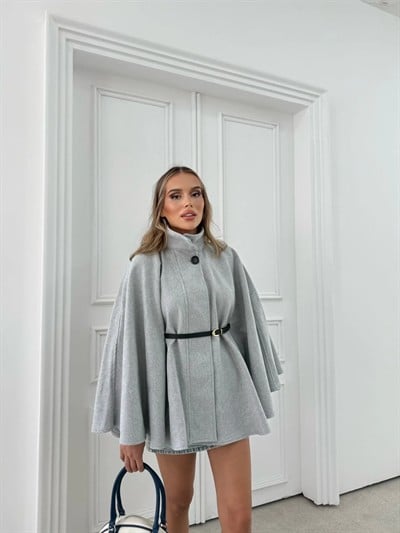 KEMER DETAY KAŞE PANÇO GRİ