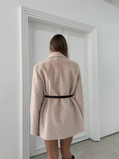 KEMER DETAY YUMOŞ KAŞE CEKET PUDRA