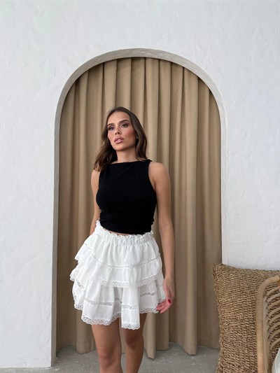 KETEN DANTEL DETAY ETEK BEYAZ