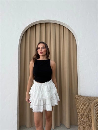 KETEN DANTEL DETAY ETEK BEYAZ