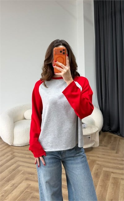 Garneli Çift Renk Sweat Gri 2552