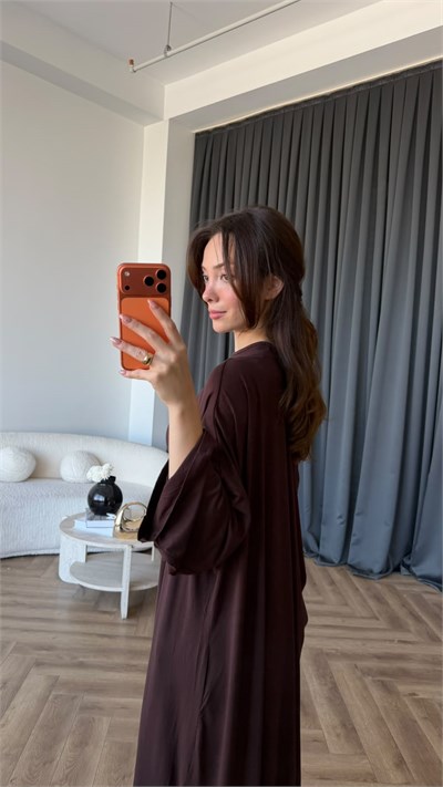Hırka Crop ve Pantolonlu 3lü Takım Acı Kahve 2397