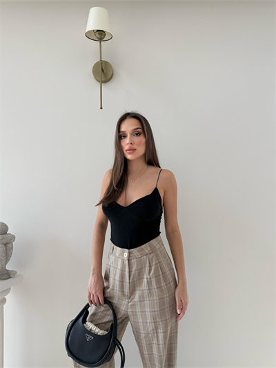 İp Askılı Bodysuit Siyah 2061