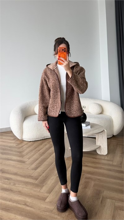 Kapişonlu Teddy Mont Kahve 2514