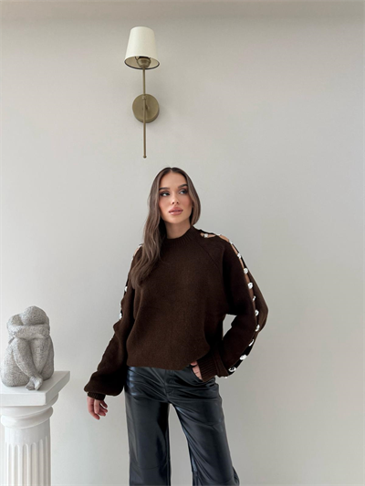 Kol Dekolte Aksesuar Detay Kazak Kahve 2041