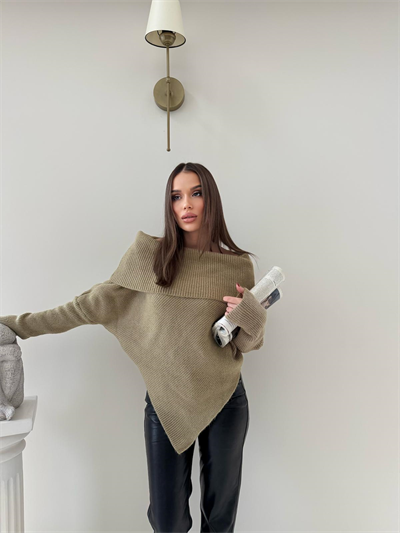 Madonna Yaka Asimetrik Detay Kazak Haki 2015