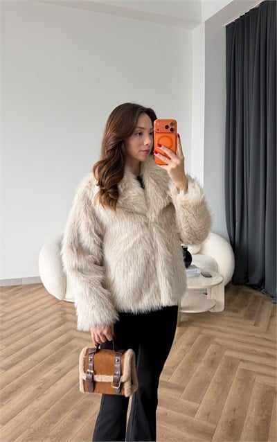 Premium İç Astarlı Kürk Bej 2557