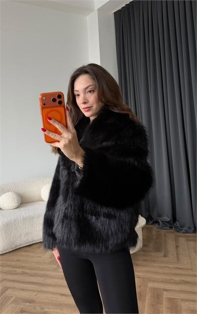 Premium İç Astarlı Kürk Siyah 2557