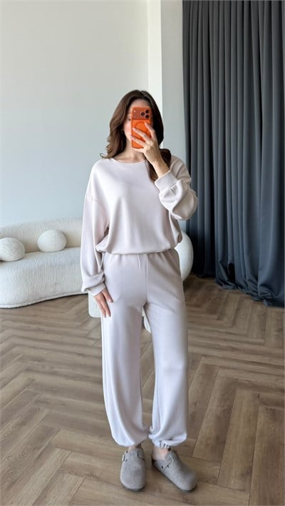 Sweat ve Pantolonlu Modal İkili Takım Taş 2464