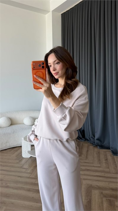 Sweat ve Pantolonlu Modal İkili Takım Taş 2464