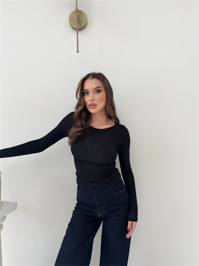 TRANSPARAN MODAL BASİC BLUZ SİYAH 2010