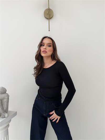 TRANSPARAN MODAL BASİC BLUZ SİYAH 2010