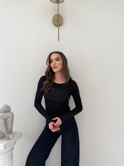 TRANSPARAN MODAL BASİC BLUZ SİYAH 2010