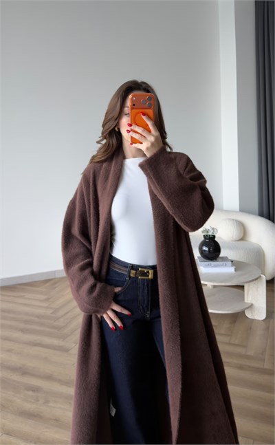 Yumoş Oversize Hırka Kahverengi 2519