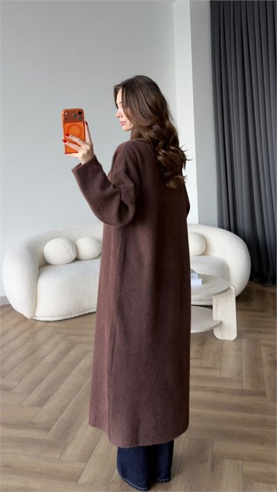Yumoş Oversize Hırka Kahverengi 2519