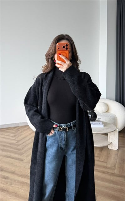 Yumoş Oversize Hırka Siyah 2519