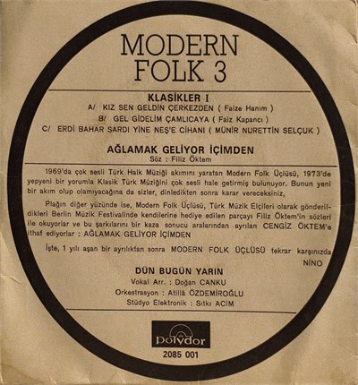 Modern fork üçlüsü 45 LİK PLAK 