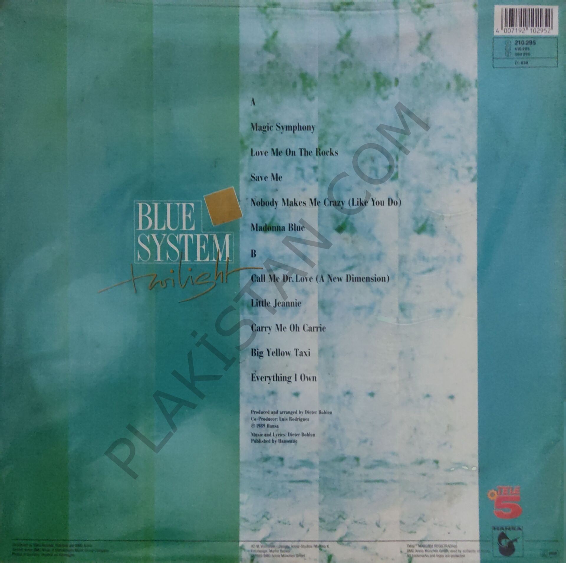 Blue System ‎– Twilight LP PLAK | Plakistan