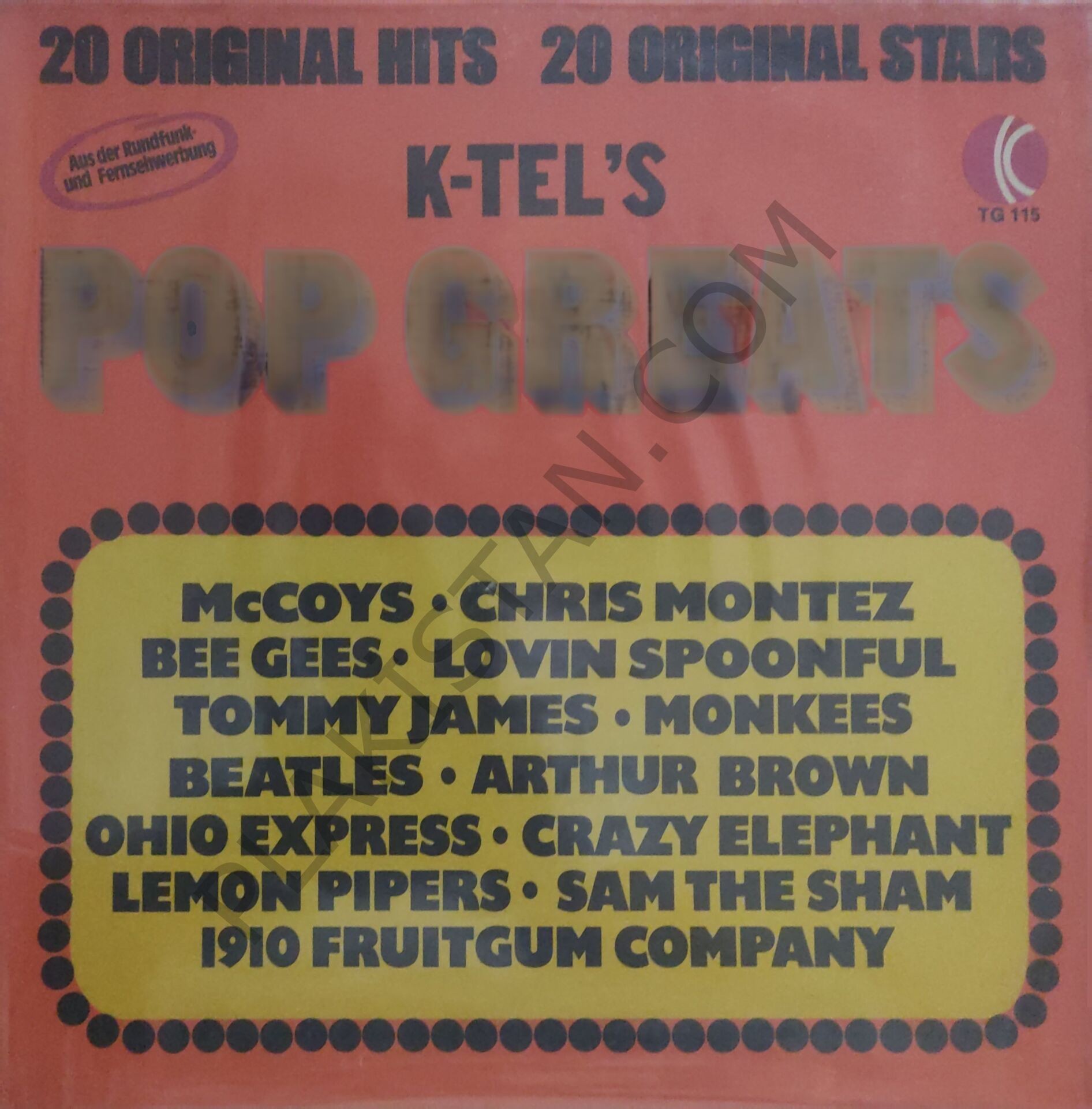 K-Tel's Pop Greats LP PLAK | Plakistan