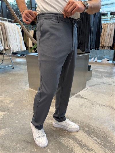 Antrasit Regular Kalıp Petek Örme Pantolon NWP16003