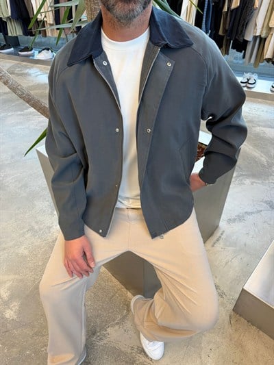 Antrasit SNZ Modal kumaş mevsimlik ceket