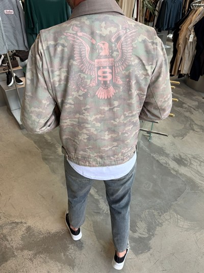 Arka Baskılı Tasarım GR Kot Ceket