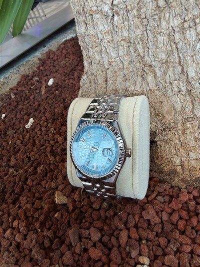 BEBE MAVİSİ KADRAN TIRTIKLI BEZEL ÇELİK KORDON SAAT