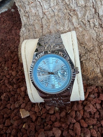 BEBE MAVİSİ KADRAN TIRTIKLI BEZEL ÇELİK KORDON SAAT