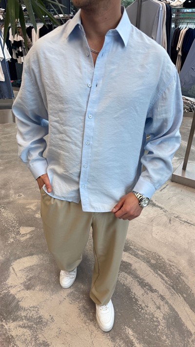 Bebe Mavisi Modal Kumaş Gömlek -R7076