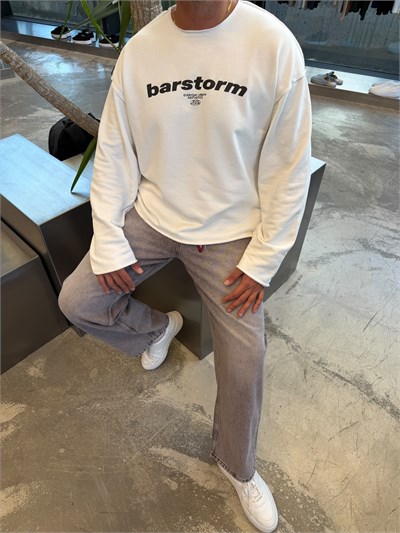 Beyaz Barstorm Boxfıt Sweat BR80-104