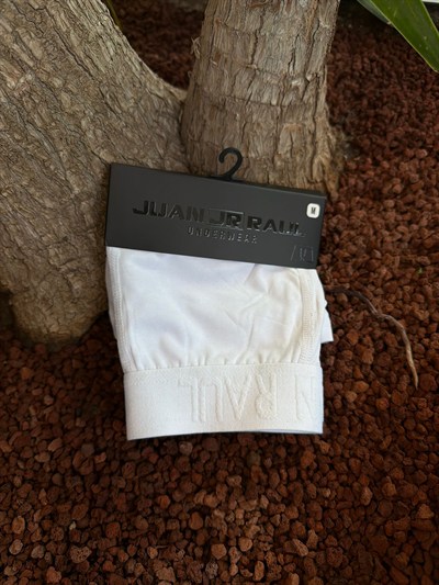 Beyaz Düz Pamuk Boxer