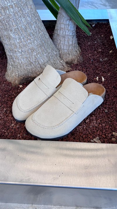 Krem Loafer Terlik 