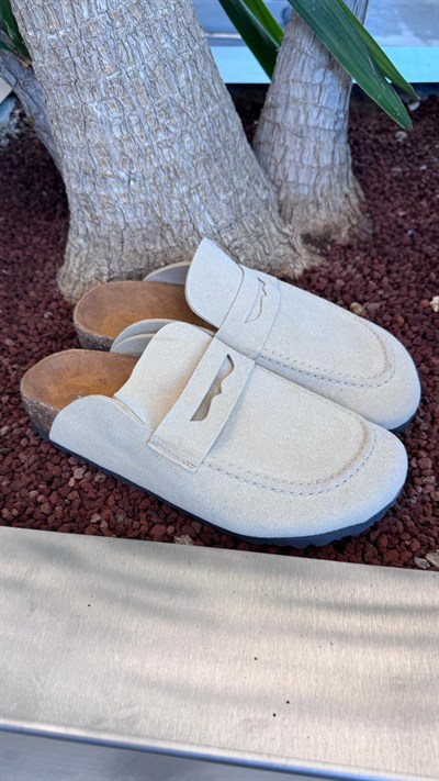Krem Loafer Terlik 