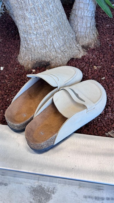 Krem Loafer Terlik 