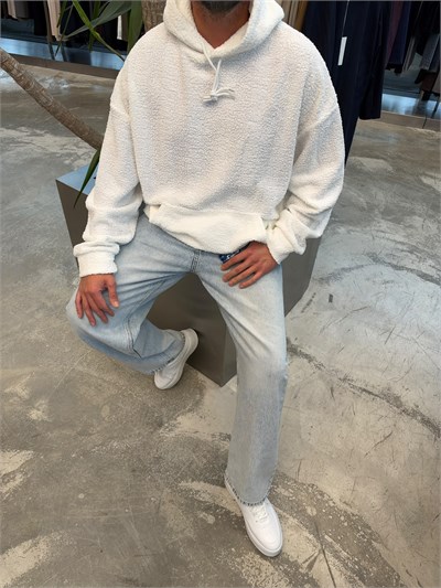Beyaz TP Peluş Sweat