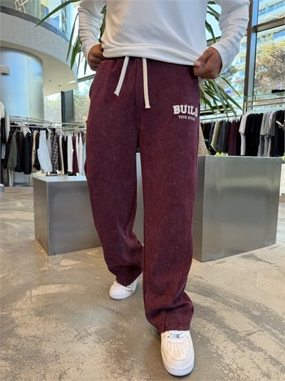 Bordo Build Yıkamalı Eşofman SP4044
