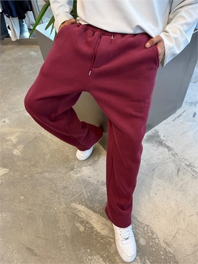 Bordo Fırçalı Pamuk Eşofman SK4897