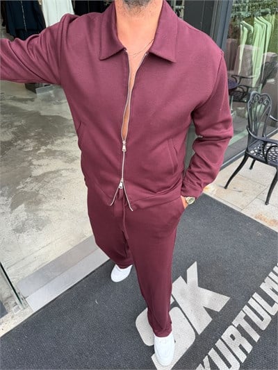Bordo İthal Fitilli Oys Ceketli Takım SN5110