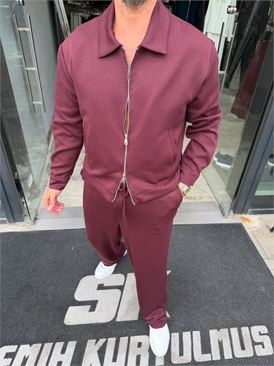 Bordo İthal Fitilli Oys Ceketli Takım SN5110