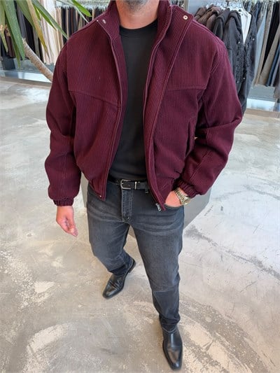 Bordo Kadife Bomber Mont SN4587