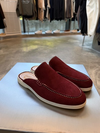 Bordo Loro SK Orjinal Dana Derisi Loafer Terlik SK-129
