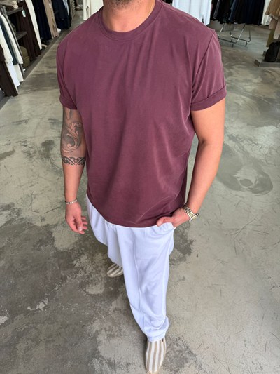 Bordo NGR Cupra Kumaş T-Shirt 